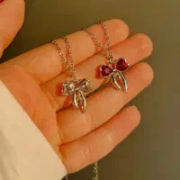 گردنبند و انگشتر پاپیون / هدیه / اکسسوری دخترانه