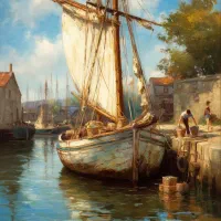 تابلو نقاشی قایق