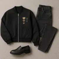 بامبر زنانه گلدوزی 3 قلب - مشکی|لباس|اردبیل, |دیوار