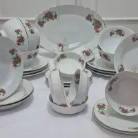 سرویس گل سرخی قدیمی|ظروف سرو و پذیرایی|مشهد, شهید آوینی|دیوار