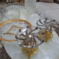 یک جفت خرماخوری برنز وکریستال