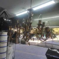 لوستر ۸ شاخه ۱۶ شعله برنج رنگ ثابت|لوستر و چراغ آویز|اصفهان, پروین|دیوار