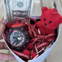 باکس ولنتاین ساعت کامل هدیه زنانه مردانه عروسکی