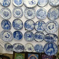 بشقاب های قلم آبی