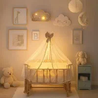 تخت و گهواره کنار مادر  چوبی