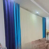 پرده حریر با شال مخملی