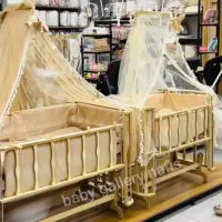 گهواره سنتی سیسمونی نوزاد تخت کنار مادر مدل طلا