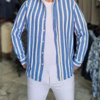 پیراهن کنف ضخیم راه دار ژورنالی