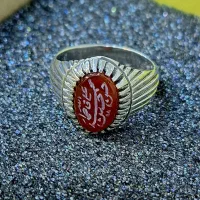 «انگشتر عقیق یمنی کبدی اصل با حکاکی دستی»