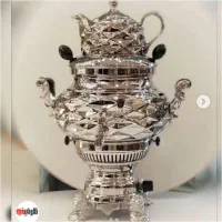 سماور کف برنجی طرح آناناس جدید تمام استیل کتری چای