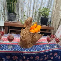 سبد میوه حصیر بافی مدل قو شب یلدایی|صنایع دستی و سایر لوازم تزئینی|مشهد, شیرودی|دیوار