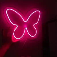 تابلو نئون فلکسی پروانه صورتی