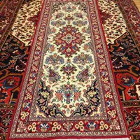 کناره دستباف زمینه کرم قم