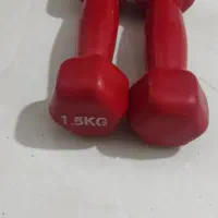 دمبل روکش دار  قرمز آهنی 3 کیلویی