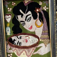 تابلو فرش دستبافت لیلی مجنون (دست بافت) قدیمی