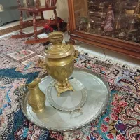 سماور و سینی انتیک زغالی