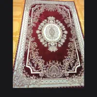 فرش ماشینی زیبا زمینه قرمز ۶متری