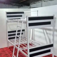 تخت دوطبقه فلزی پله ی کفی هم رنگ درجه ۱