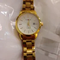 ساعت کوارتز استیل طلایی رنگ با باطری نو