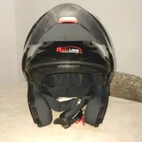 کلاه کاسکت ردلاین فک متحرک رنگ مشکی براق