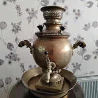 سماوری باقدمت ۱۰۰ ساله برنج اصل +گوزن