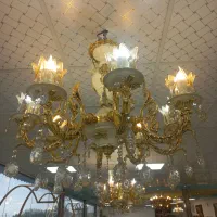 لوستر برنجی آبکاری شده|لوستر و چراغ آویز|رشت, آتشگاه|دیوار