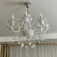 لوستر کریستال ۸ شاخه سفید دو عدد قیمت۹۰۰۰۰۰۰