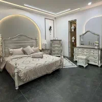 سرویس خواب مدرن چوبی تختخواب دو نفره لوکس|تخت و سرویس خواب|اردبیل, |دیوار