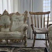 مبل سلطنتی ۹ نفره+میز ناهار خوری۶ نفره|مبلمان خانگی و میز عسلی|کازرون, |دیوار