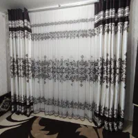 پرده حریر با والن ساتن سالم|پرده، رانر، رومیزی|کیاشهر, |دیوار