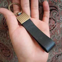دسته کلید چرم بزی تک لا