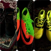 دو کفش ورزشی و یک پوتین