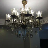 ۱ عدد لوستر ۱۲ شاخه به همراه۲ تک شعله و۱ دو شعله|لوستر و چراغ آویز|قم, باجک دو|دیوار