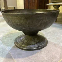 ظرف میوه خوری مسی خیلی عتیقه بامهر