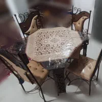 میز ناهار خوری ۴نفره فلز و چوب راش