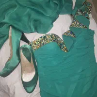 مجلسی رنگ سبز ، سایز (۴۰-۴۲) سنگ دوزی