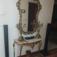 آیینه شمعدان برنز اصل|بوفه، ویترین، کنسول|اصفهان, برازنده|دیوار