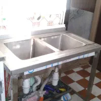 سینک صنعتی و میز کار تمام استیل
