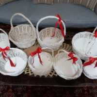 سبد حصیری چوبی ۸ عدد|صنایع دستی و سایر لوازم تزئینی|زنجان, |دیوار