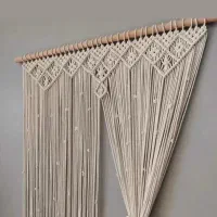 پرده مکرومه|پرده، رانر، رومیزی|محمدیه-قزوین, |دیوار