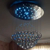 لوستر کریستالی کنترل دار نورپردازی چندحالته|لوستر و چراغ آویز|مشهد, نوید|دیوار