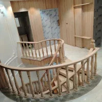 اجرای لمبه روسی و راش پله پیچ آلاچیق پرگولای