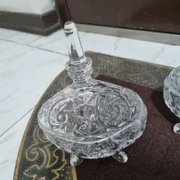 ۴ عدد قندان(قندون) خورشیدی کریستال اصل چک|ظروف سرو و پذیرایی|تهران, جوانمردان (اندیشه)|دیوار