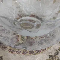 کاسه و بشقاب پذیرایی کریستال ژاپن طرح گل یخ|ظروف سرو و پذیرایی|تهران, وحیدیه|دیوار