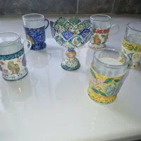 سرویس چای خوری مینا کاری دست ساز وخاص