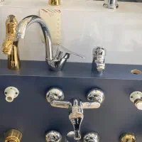 ست شیرالات با کلیه لوازم نصب استیل برنجی