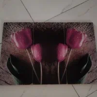 تابلو ساعت و گل عکس 3 تیکه تخته شاسی