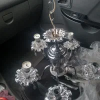 لوستر5شاخه طرح استیل(فلزی)|لوستر و چراغ آویز|کرمانشاه, |دیوار