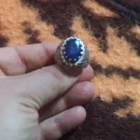 انگشتر نقره جواهری یاقوت کبود واوپال|جواهرات|قم, نیروگاه|دیوار