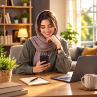 کار با گوشی داخل منزل